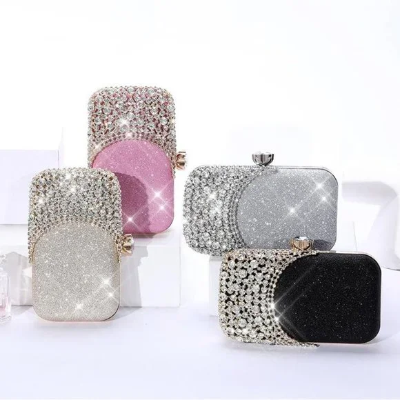 NEW Sparkling Bling Swarovski Crystal Rhinestone & Glitter Clutch Purse … - Picture 15 of 17